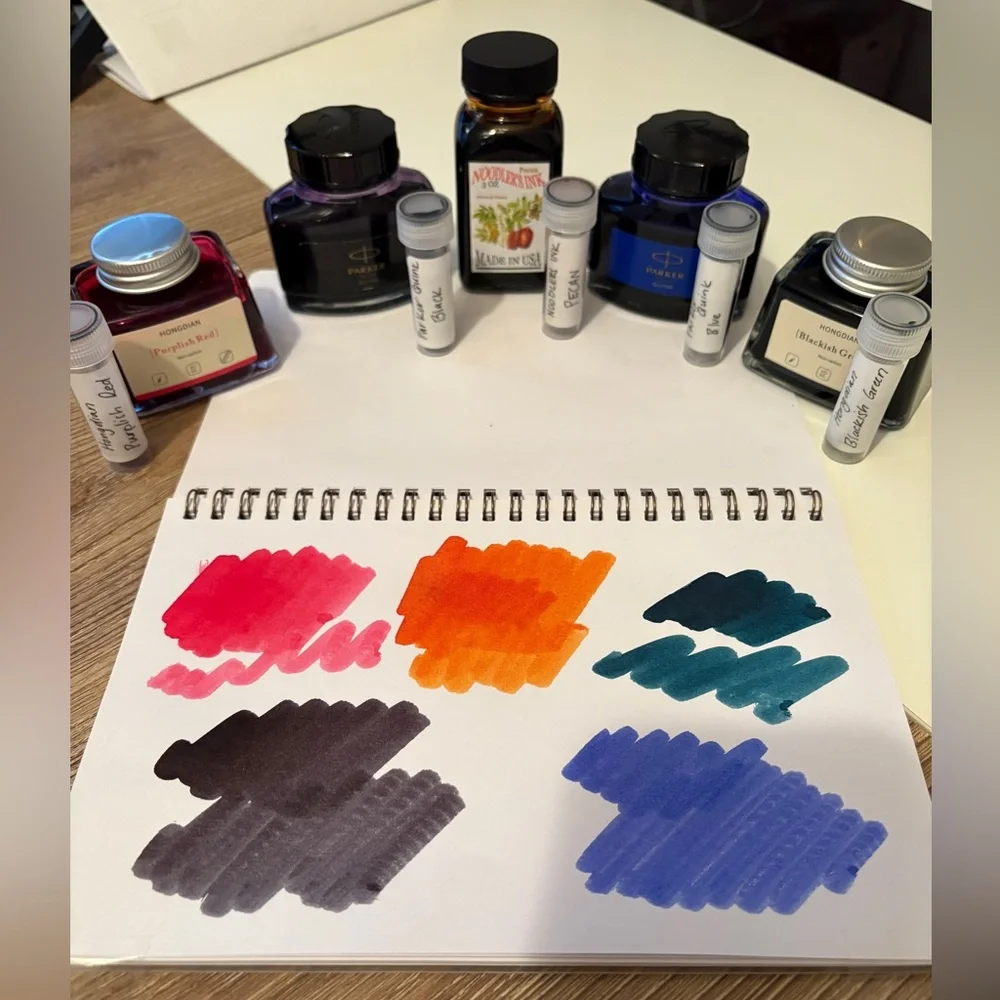 Fountain Pen Ink Samples‎ – 5 Mini Vials | Hongdian Parker Noodler’s Journaling
